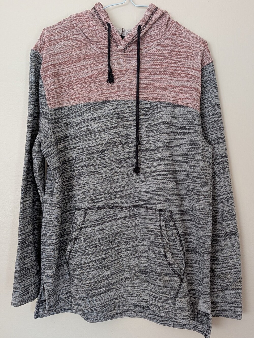BKE Two-Tone Crewneck Hoodie in Pink and Gray